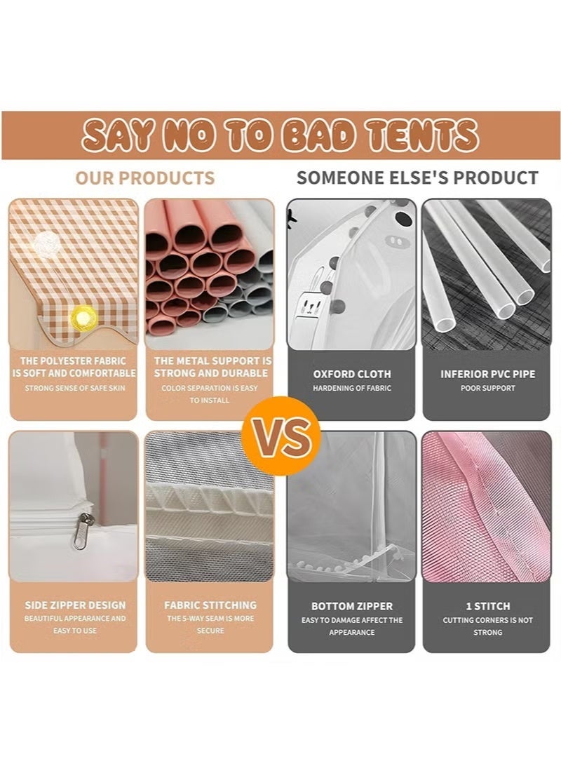 Paka Rabbit Kids Play Tent House Indoor Outdoor Toddler Playhouse , Flags and Ornaments Butterfly, Baby Outdoor Playhouse Princess Castle Tent, Kids Indoor Playroom Toys for 3-10 Years Old Boys Girls (Khaki,Not Including Lights). - Image 4